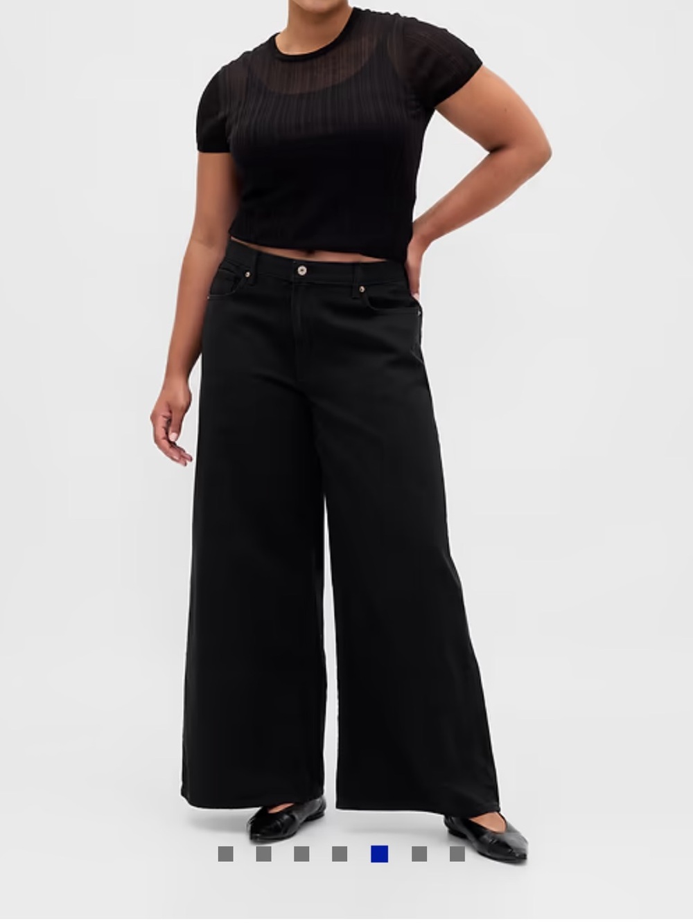 GAP Black Wide-Leg Extra Baggy Low Rise Ultrasoft Denim 34/18R